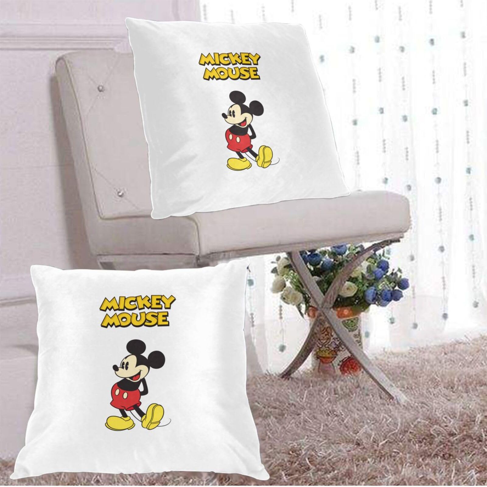 Amazon.co.jp: クッションカバー ミッキーマウス 枕カバー 2枚セット